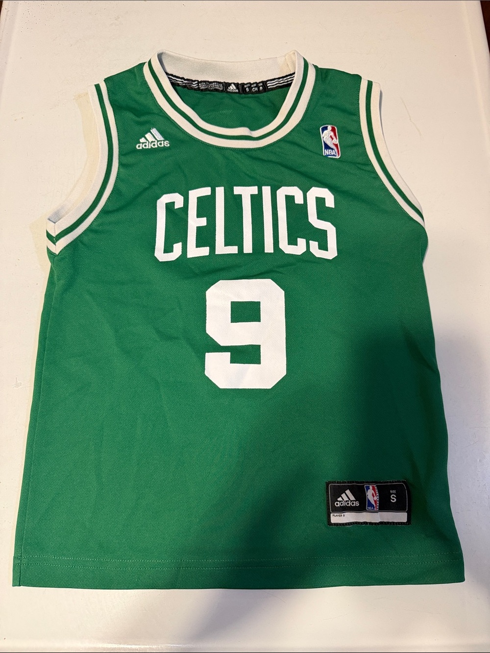 adidas Kids Green and White Celtics #9 Basketball Jersey